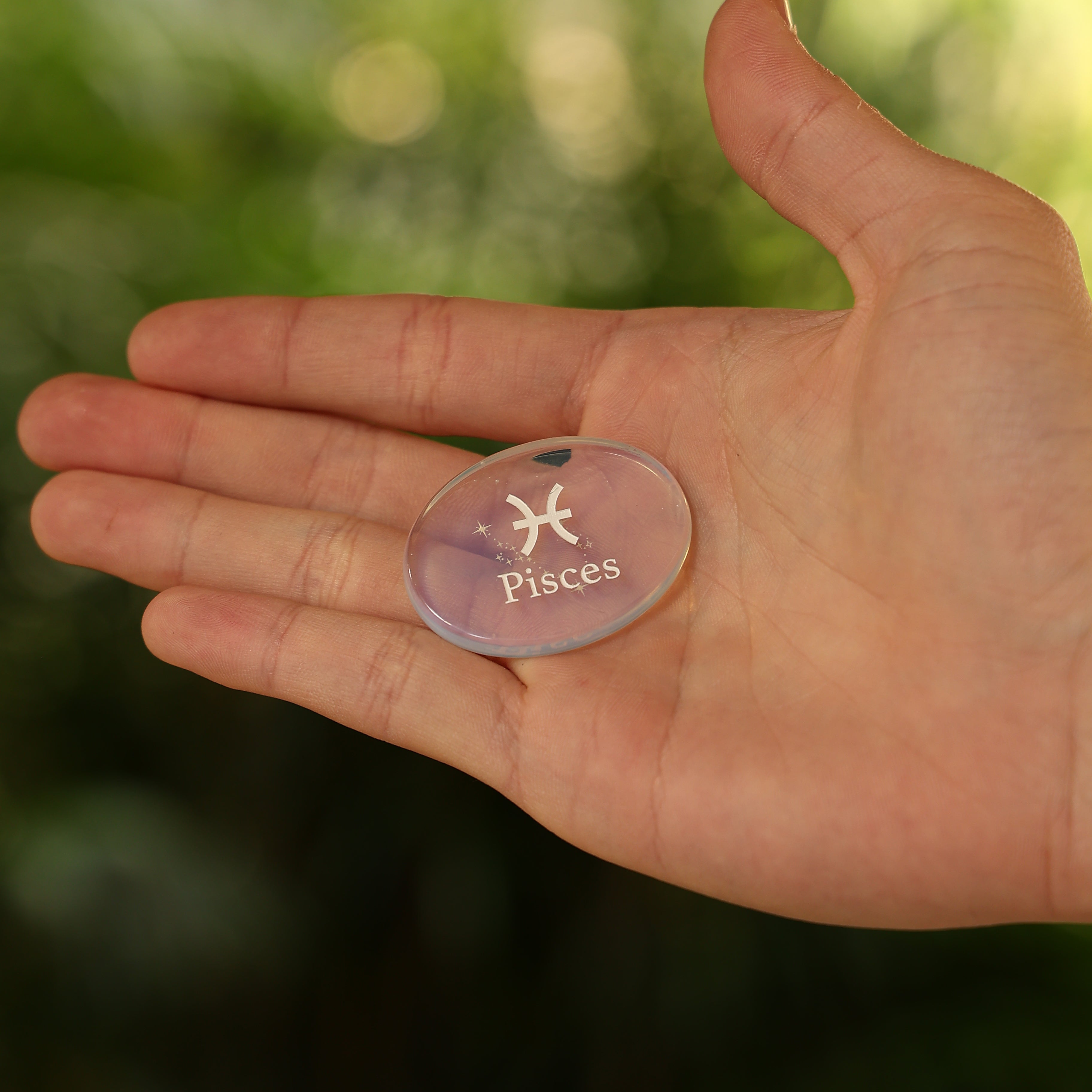 ♓️ Pisces Palm Worry Stone Opal Gemstone