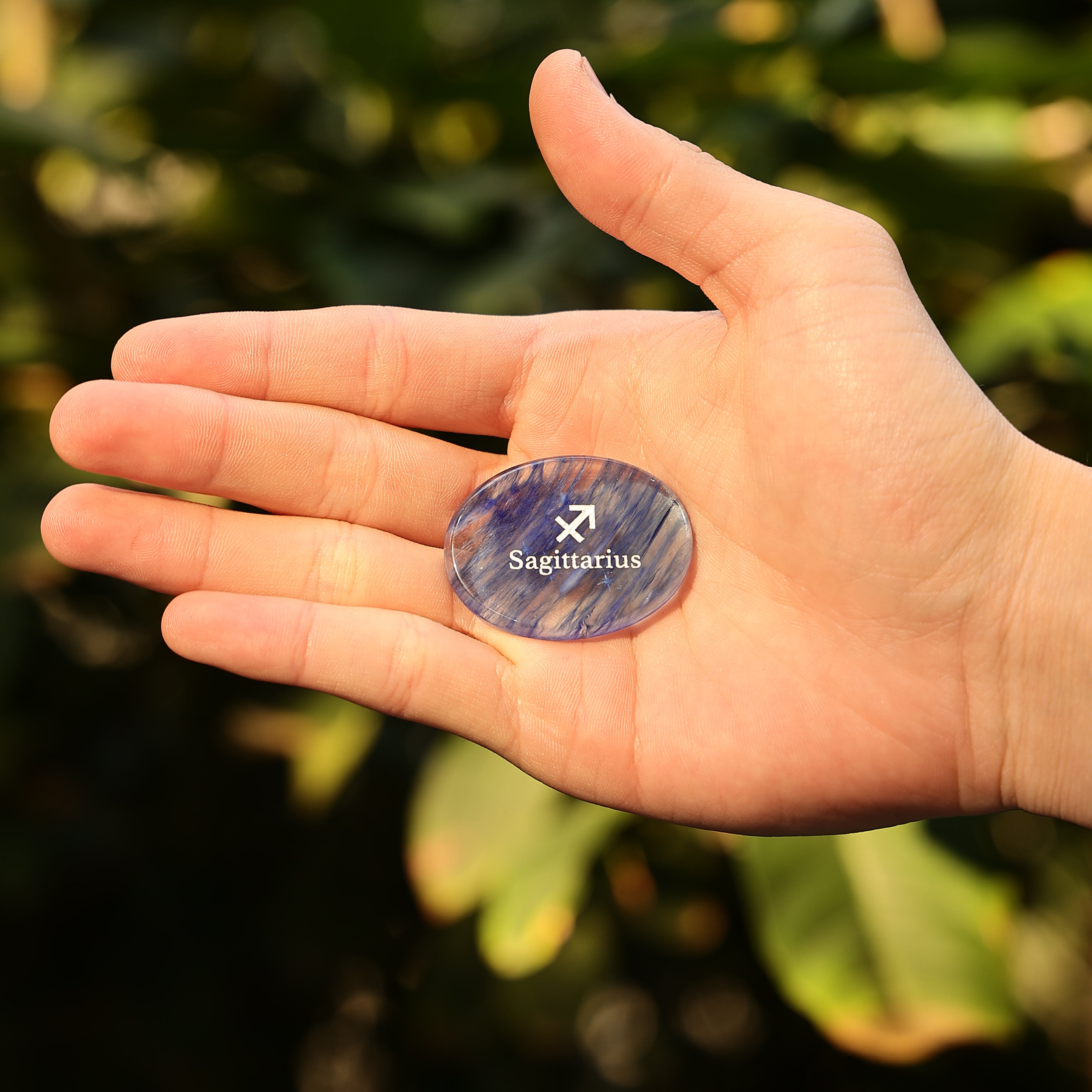 ♐️ Sagittarius Palm Worry Stone Blue Smelting Crystal