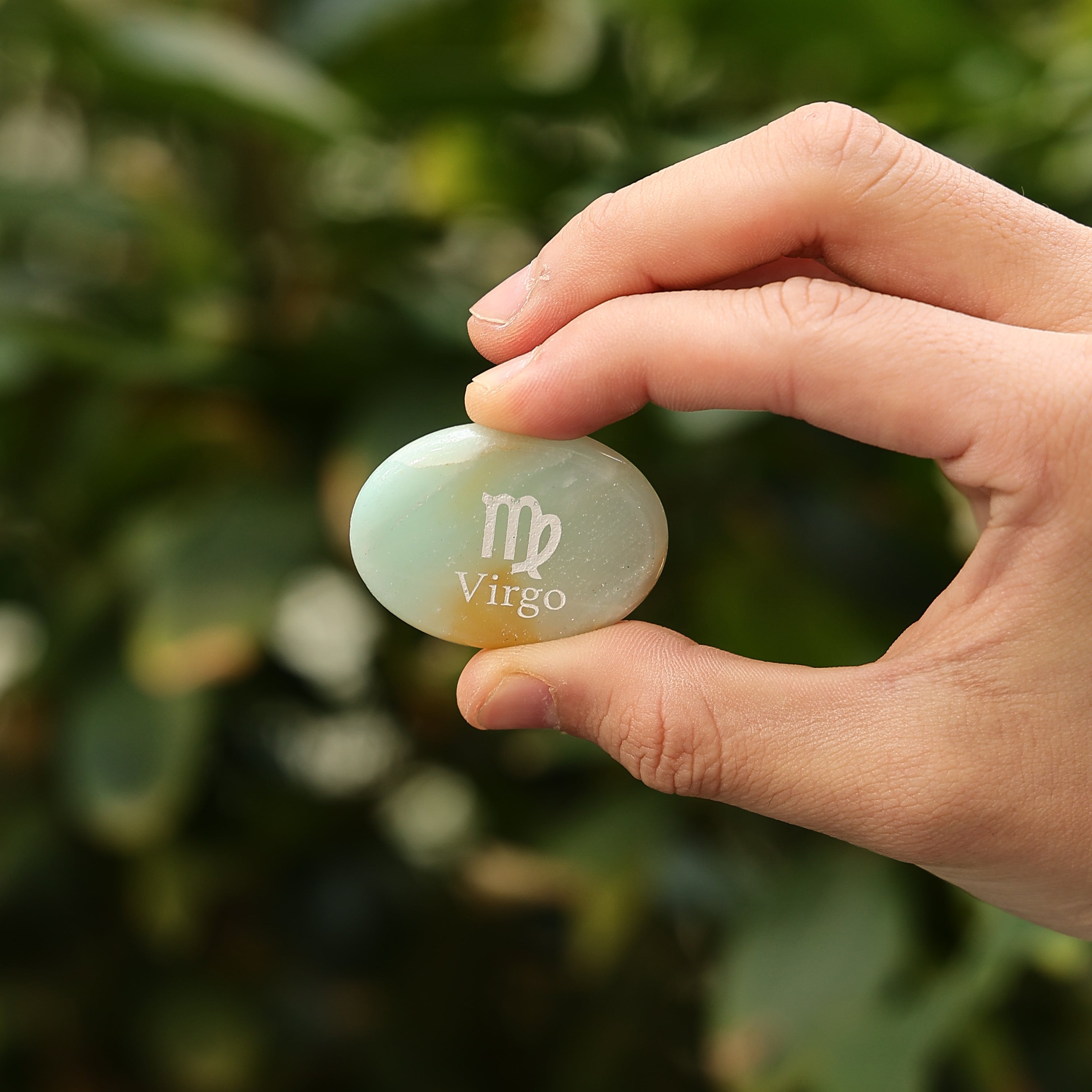 ♍️ Virgo Palm Worry Stone Amazonite Crystal